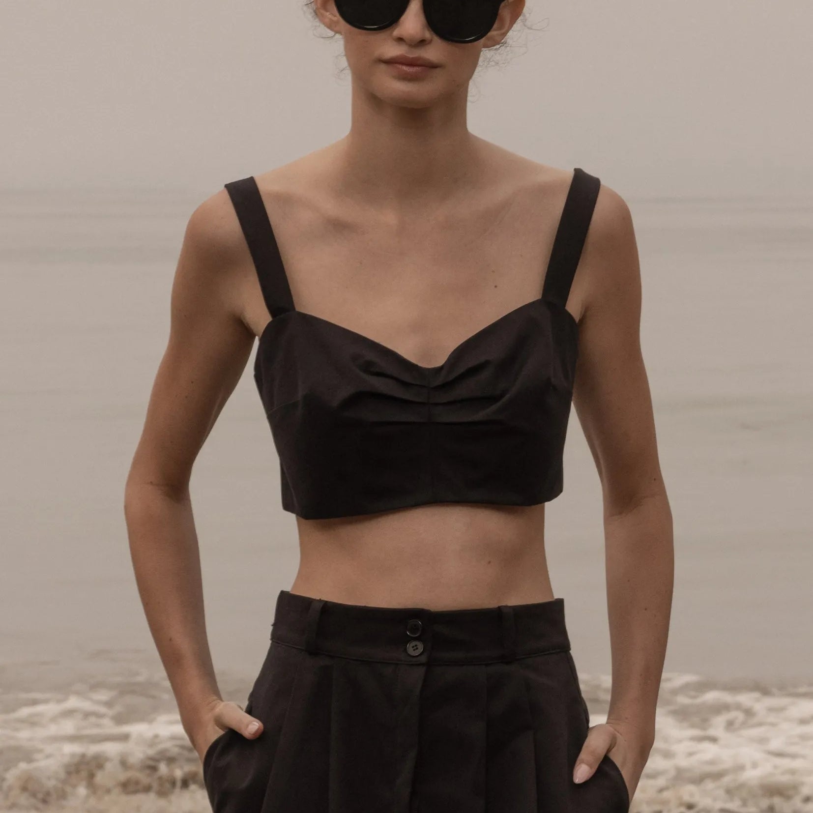 Calvi Top - Black Trench - Heidi Merrick