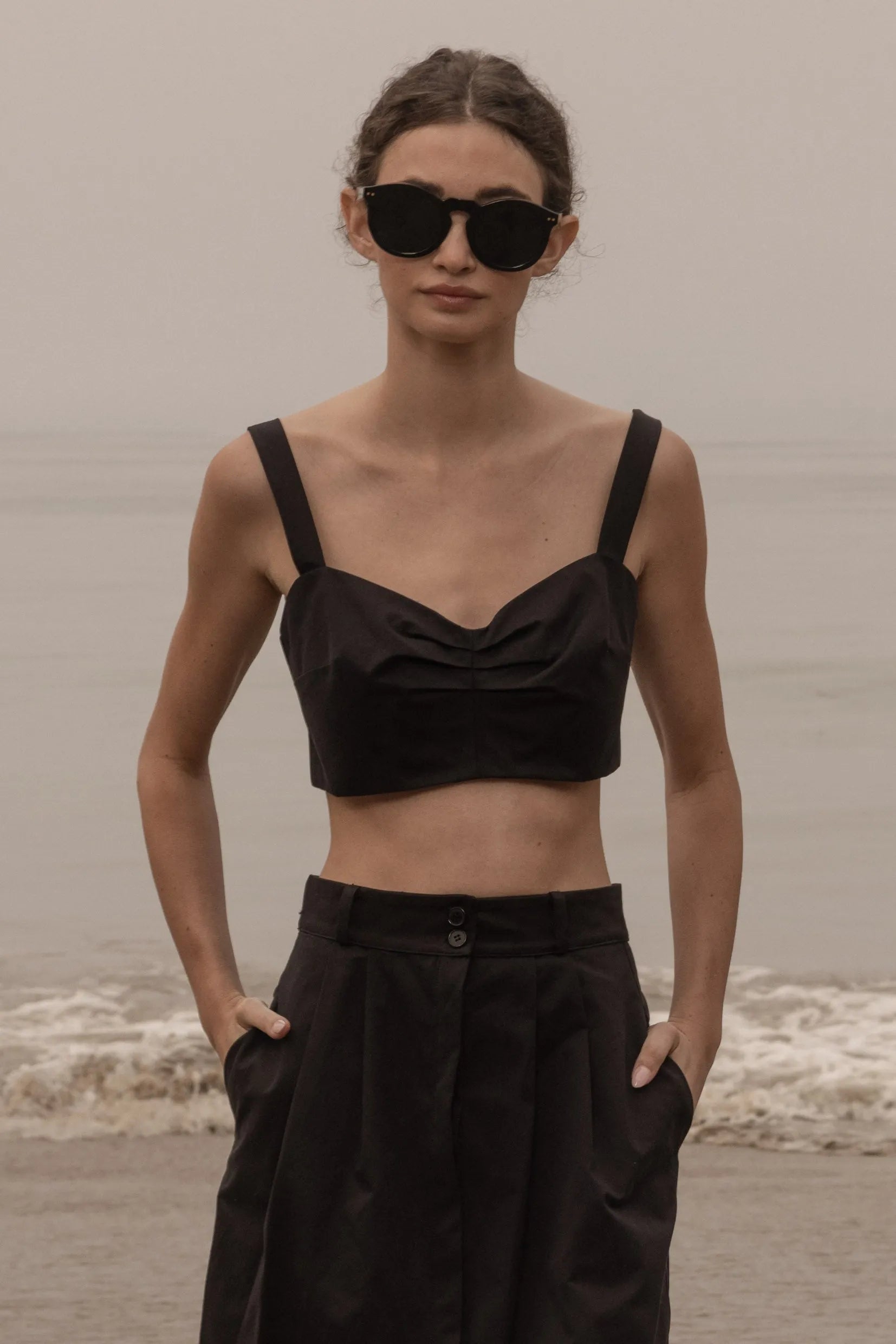 Calvi Top - Black Trench - Heidi Merrick