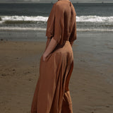 Marbella Skirt - Sable Tissue Linen - Heidi Merrick