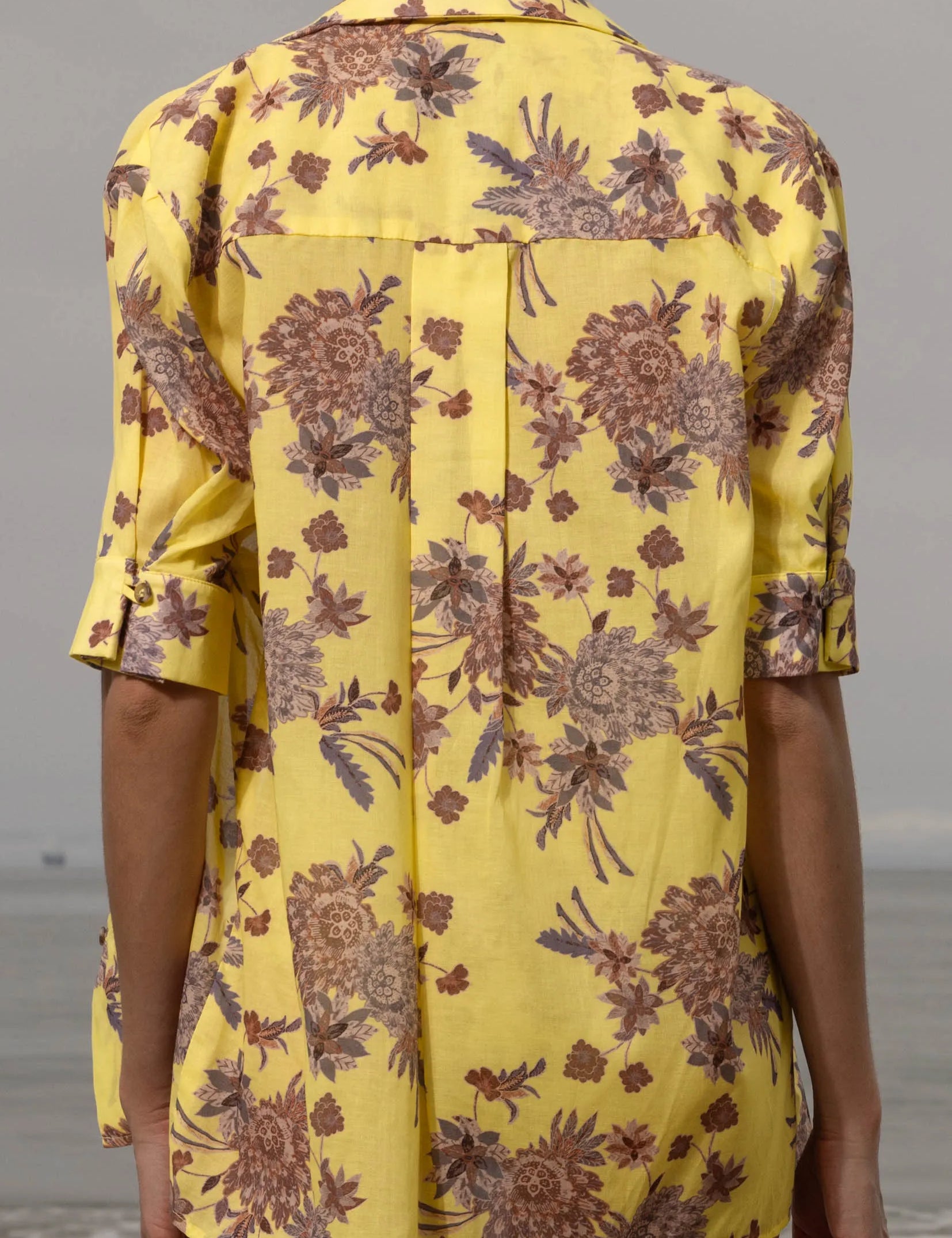 Bali Shirt - Yellow Batik - Heidi Merrick