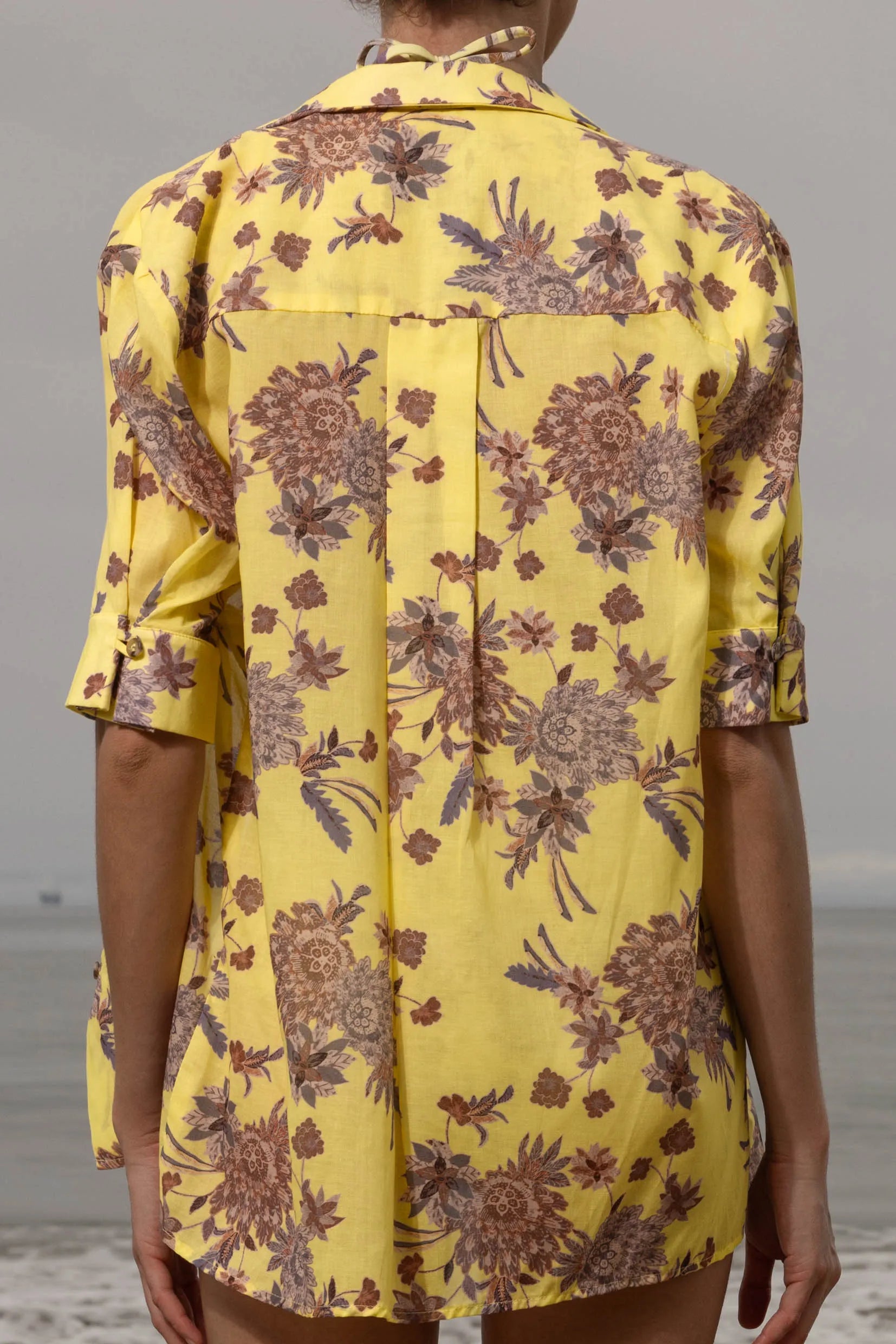 Bali Shirt - Yellow Batik - Heidi Merrick
