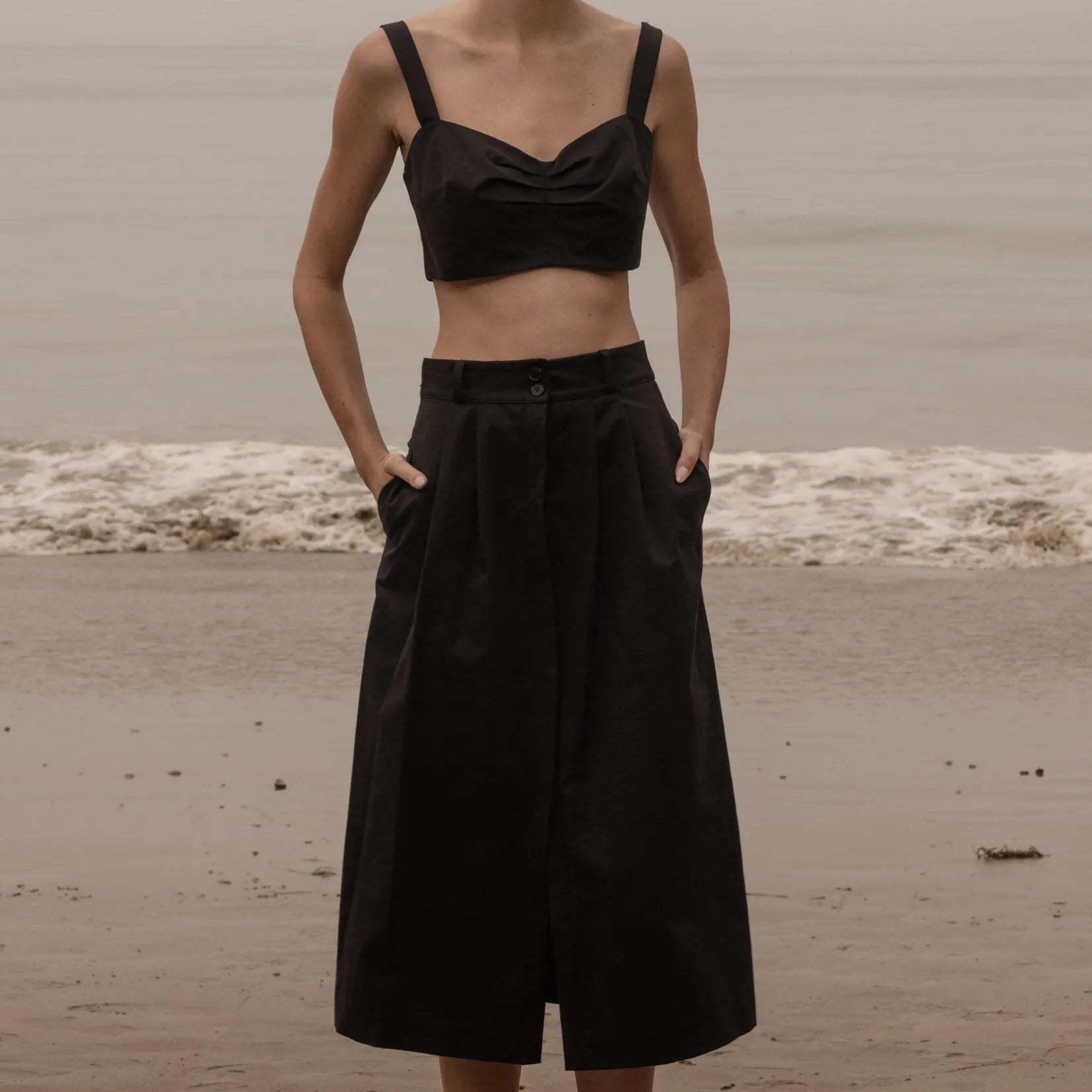 Calvi Top - Black Trench - Heidi Merrick