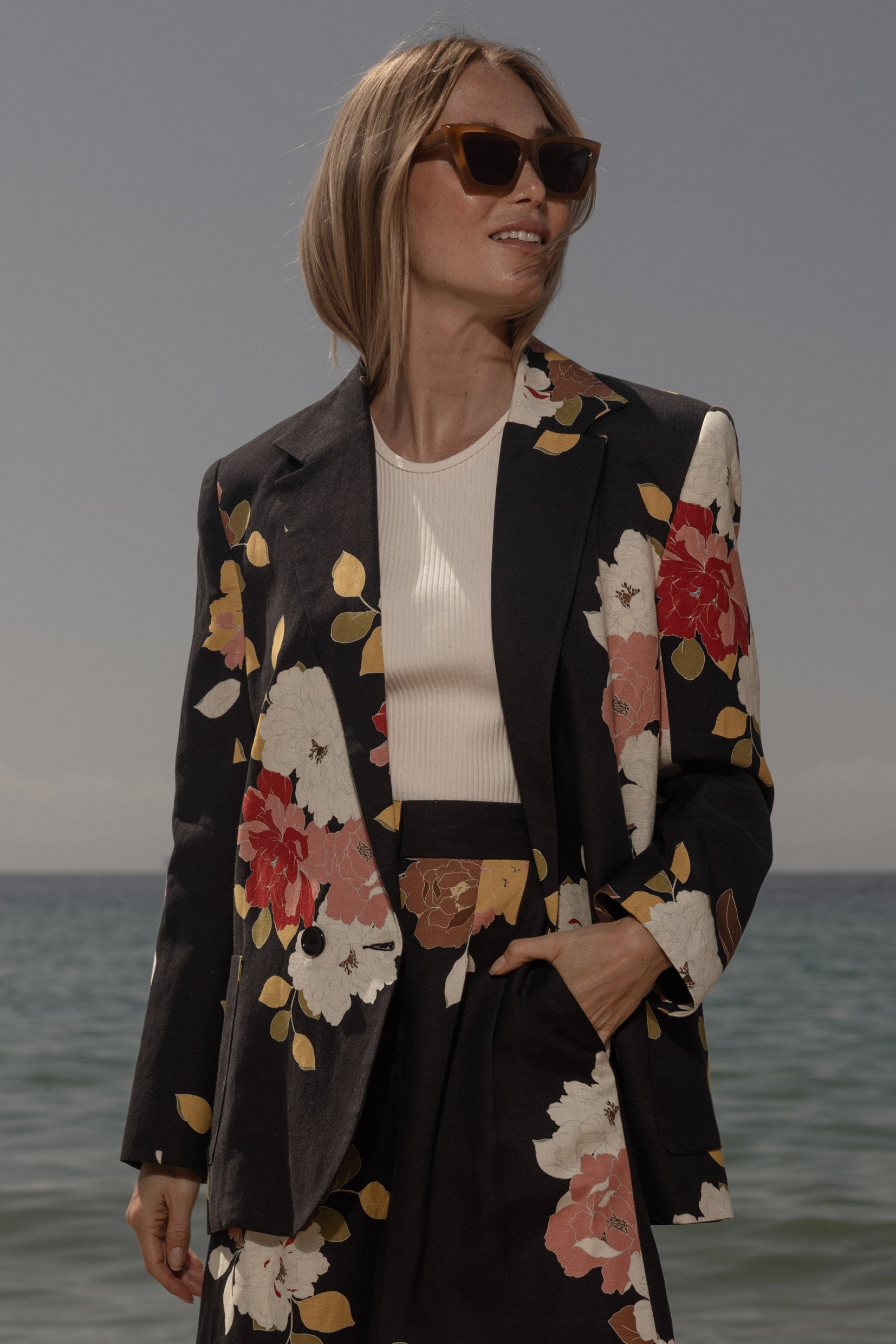 Wallace Blazer - English Rose Linen - Heidi Merrick