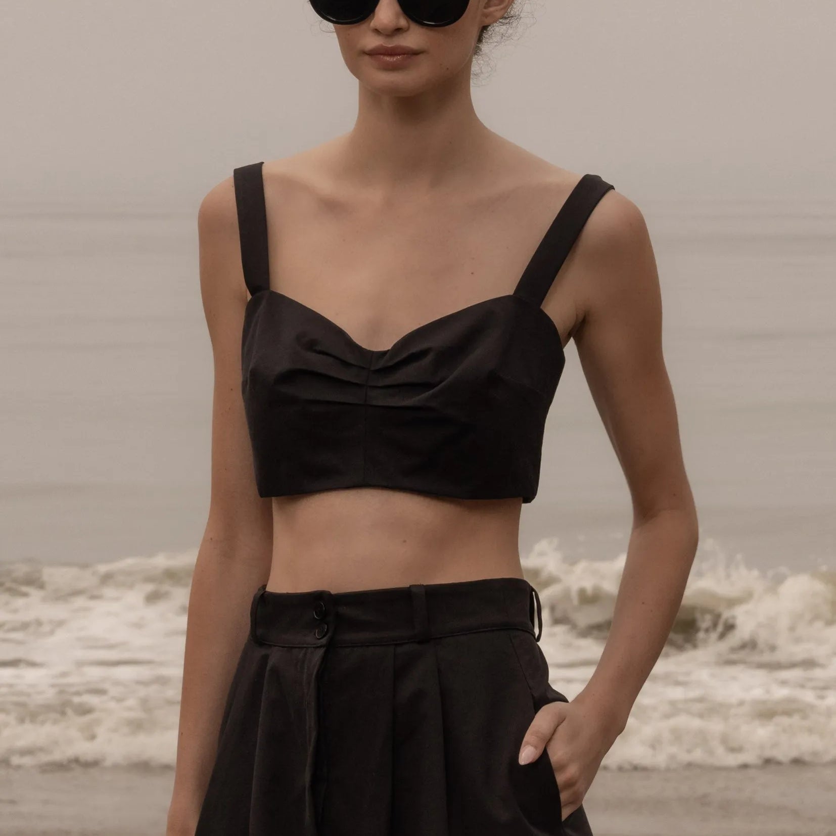 Calvi Top - Black Trench - Heidi Merrick