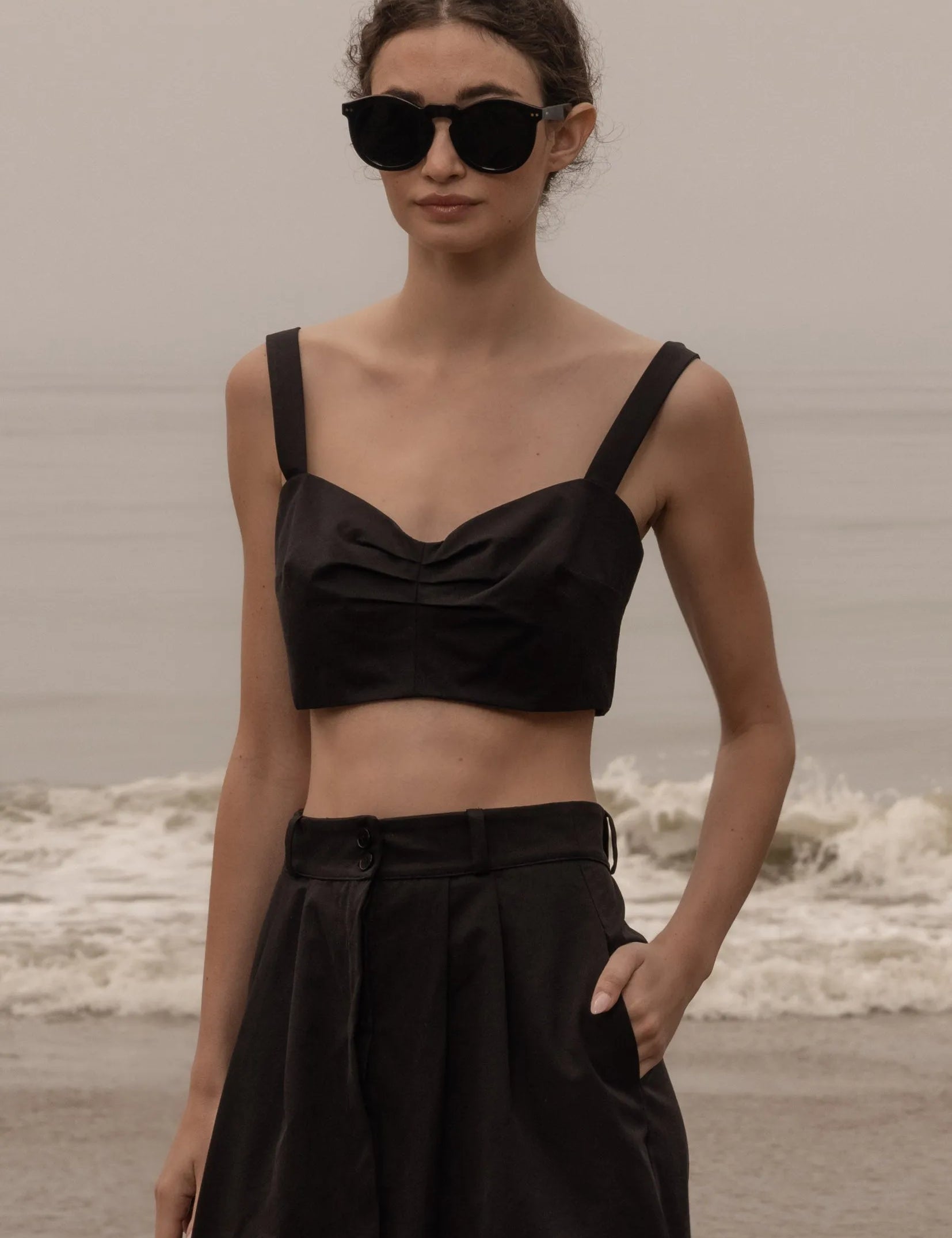 Calvi Top - Black Trench - Heidi Merrick