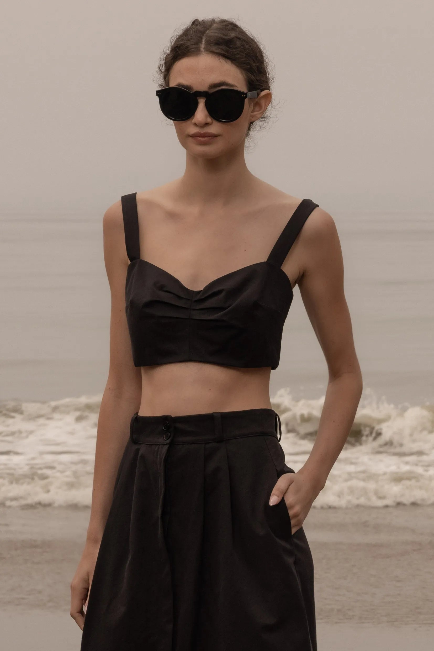 Calvi Top - Black Trench - Heidi Merrick