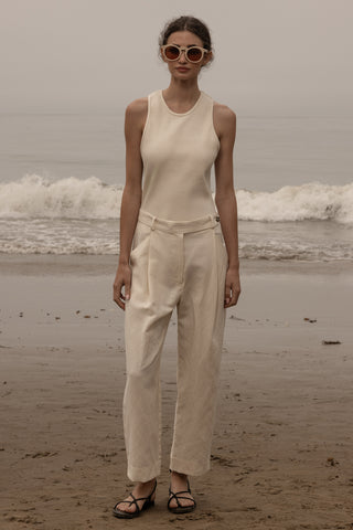 Baptise Pant - Ivory Silk & Hemp