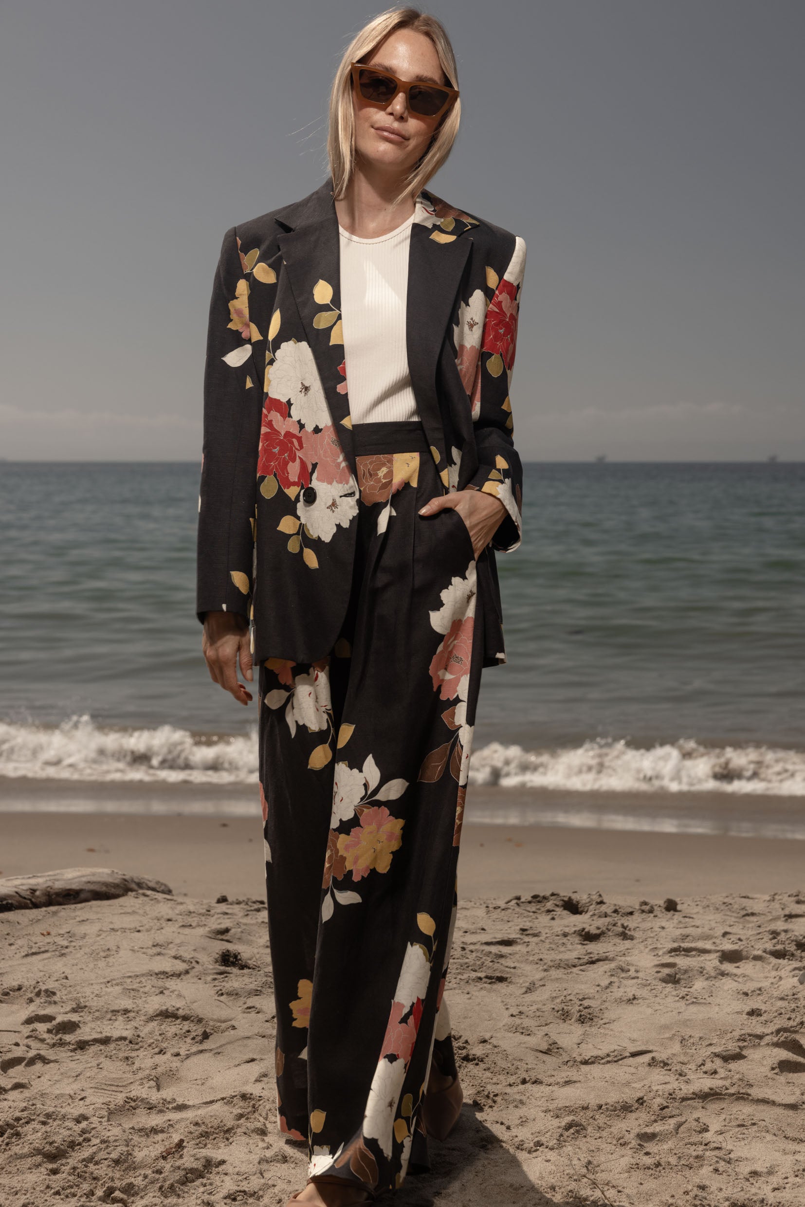 Wallace Blazer - English Rose Linen - Heidi Merrick