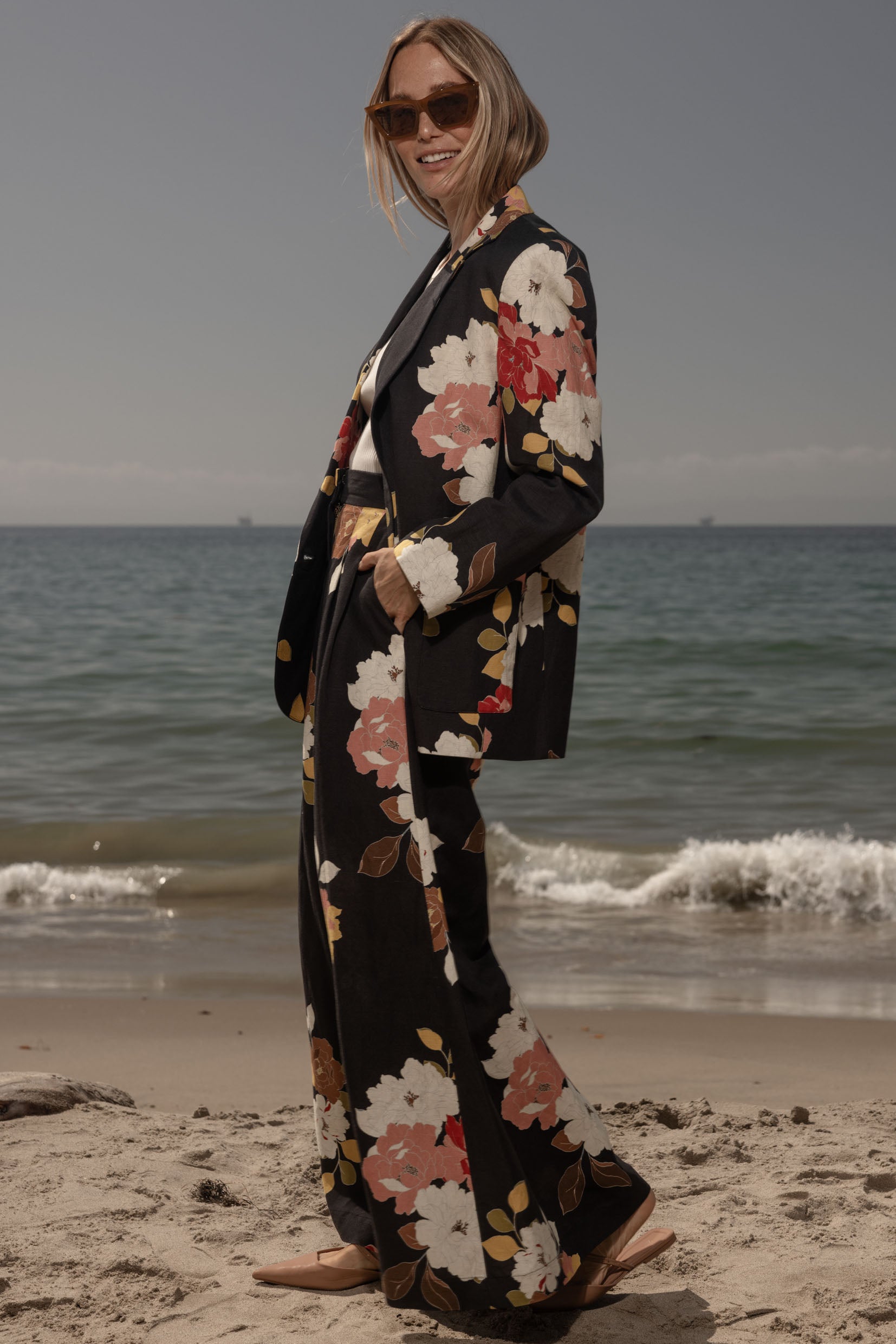 Wallace Blazer - English Rose Linen - Heidi Merrick