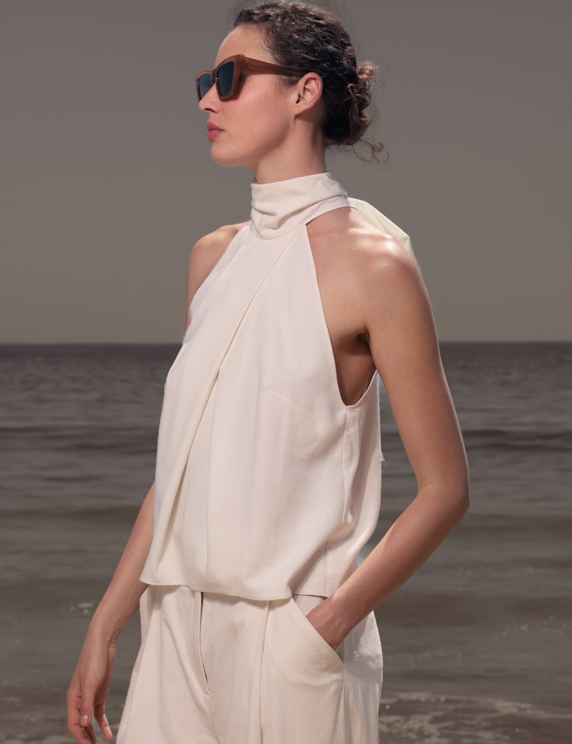 Nysa Top - Ivory Silk Noil