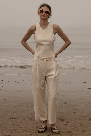 Baptise Pant - Ivory Silk & Hemp