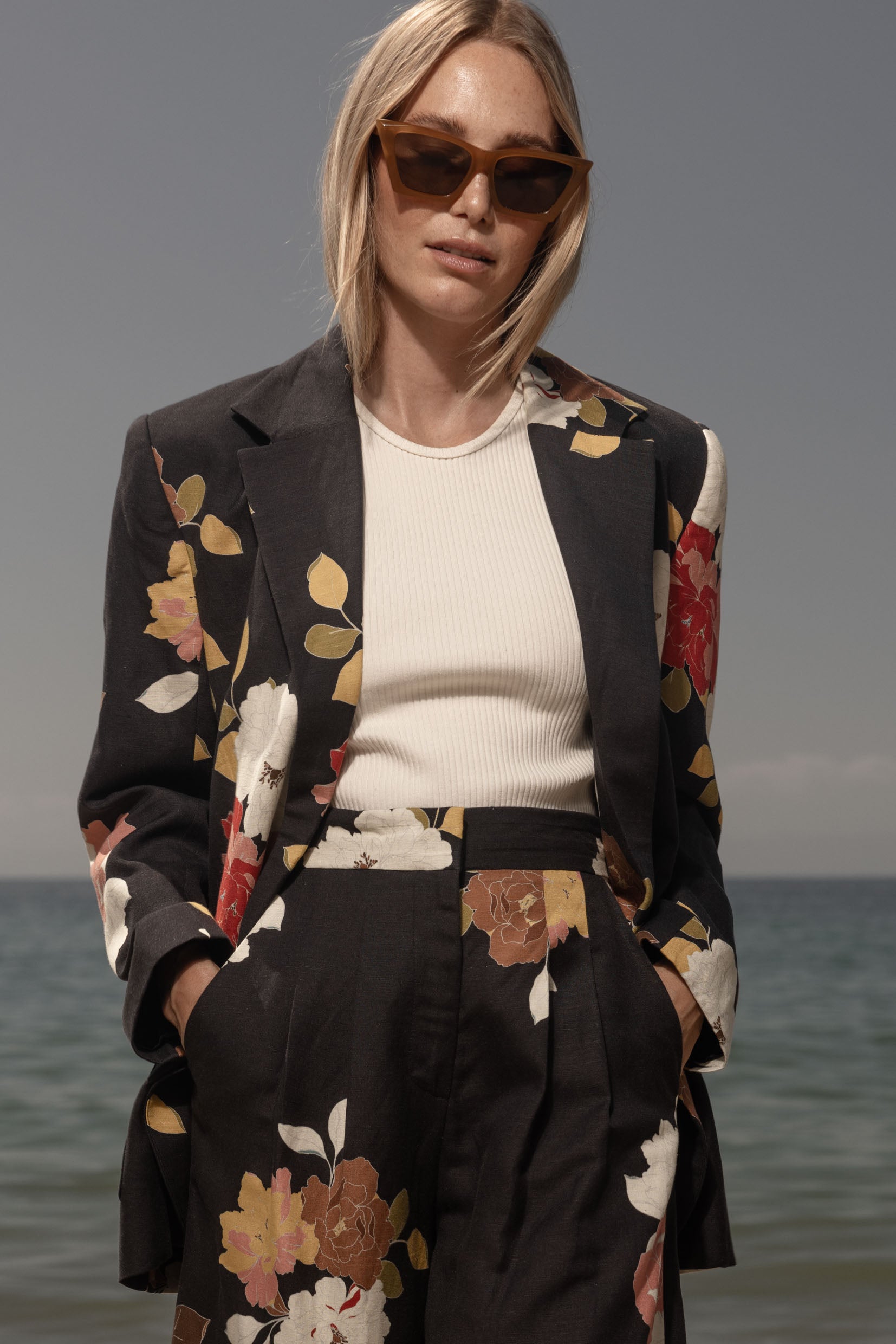 Wallace Blazer - English Rose Linen - Heidi Merrick