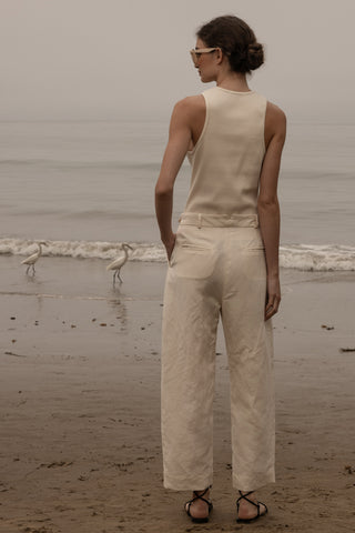 Baptise Pant - Ivory Silk & Hemp