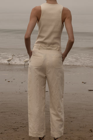 Baptise Pant - Ivory Silk & Hemp