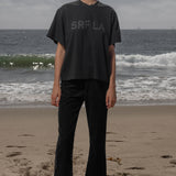 SRF LA Mustache Tee - Black on Black - Heidi Merrick