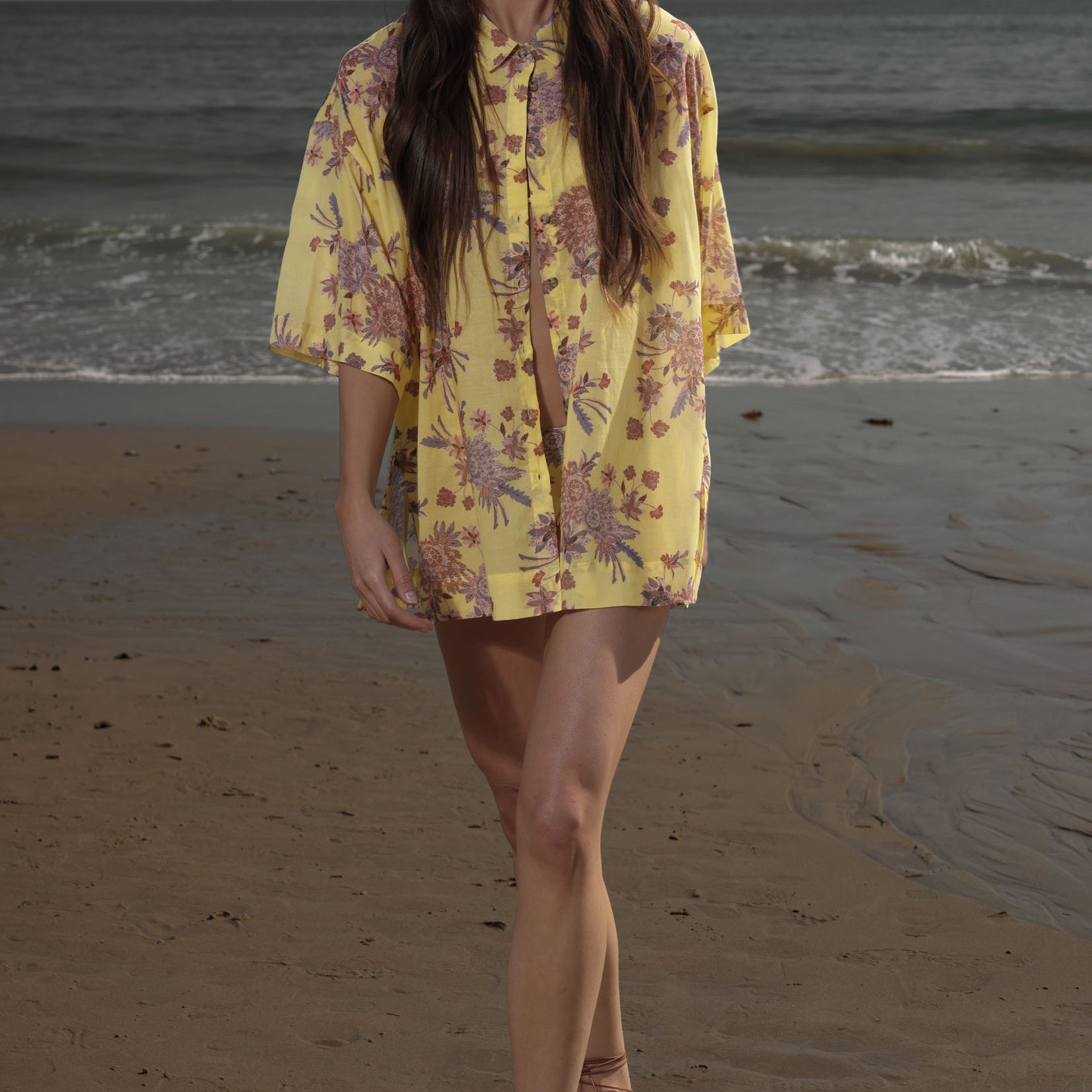 Aloha Shirt - Yellow Batik - Heidi Merrick