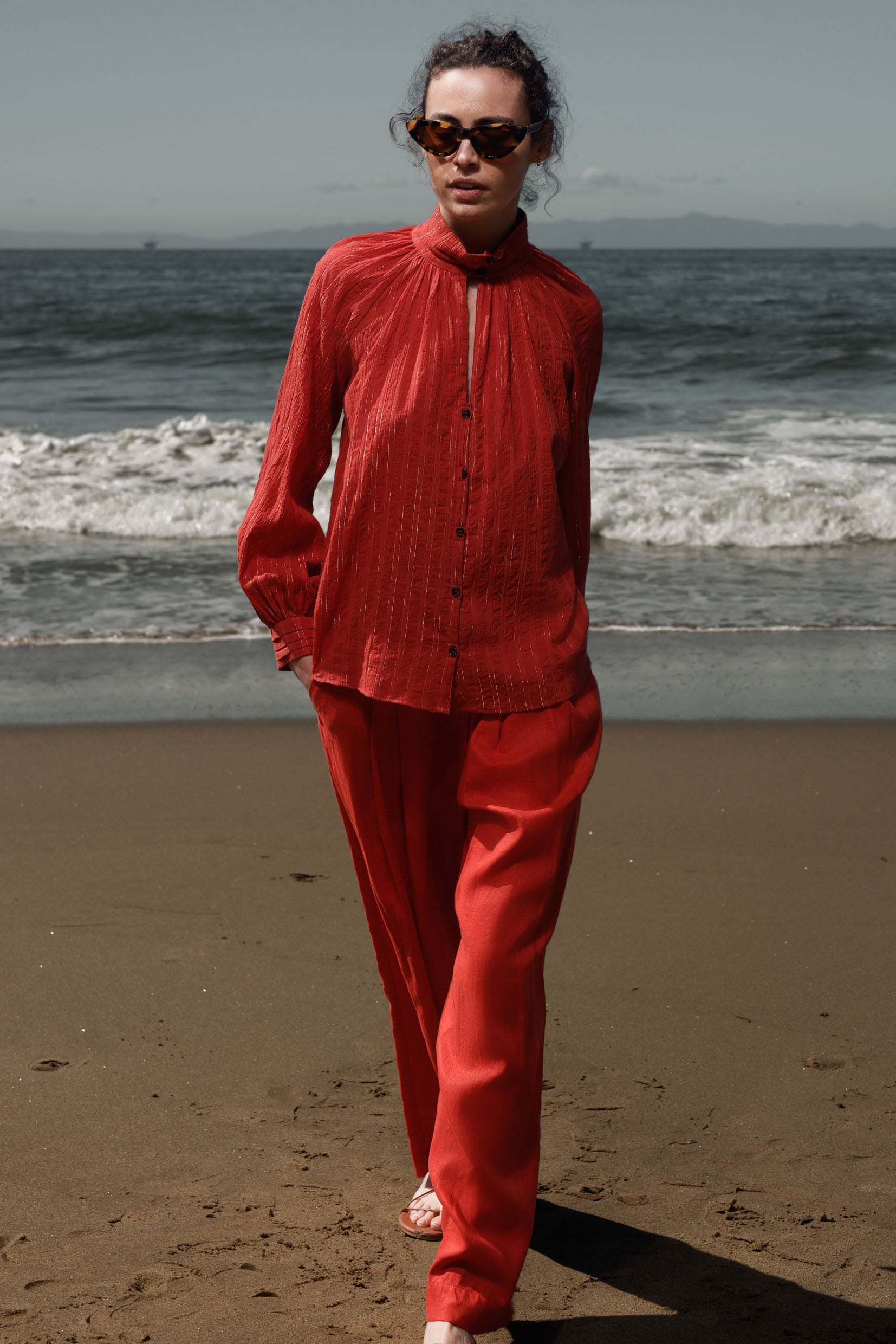 Stallion Top - Cotton Lurex Gauze - Heidi Merrick