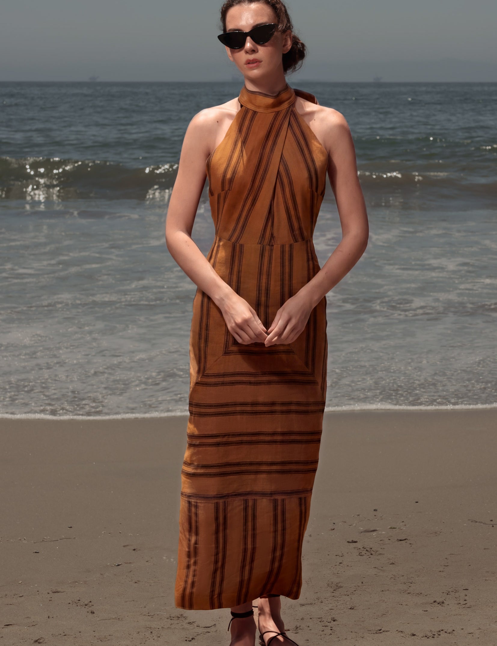 Aurora Dress - Golden Moroccan Stripe - Heidi Merrick