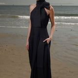 Ginger Dress - Noir Silk & Hemp - Heidi Merrick