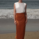 Geometry Skirt - Golden Brown Silk Noil