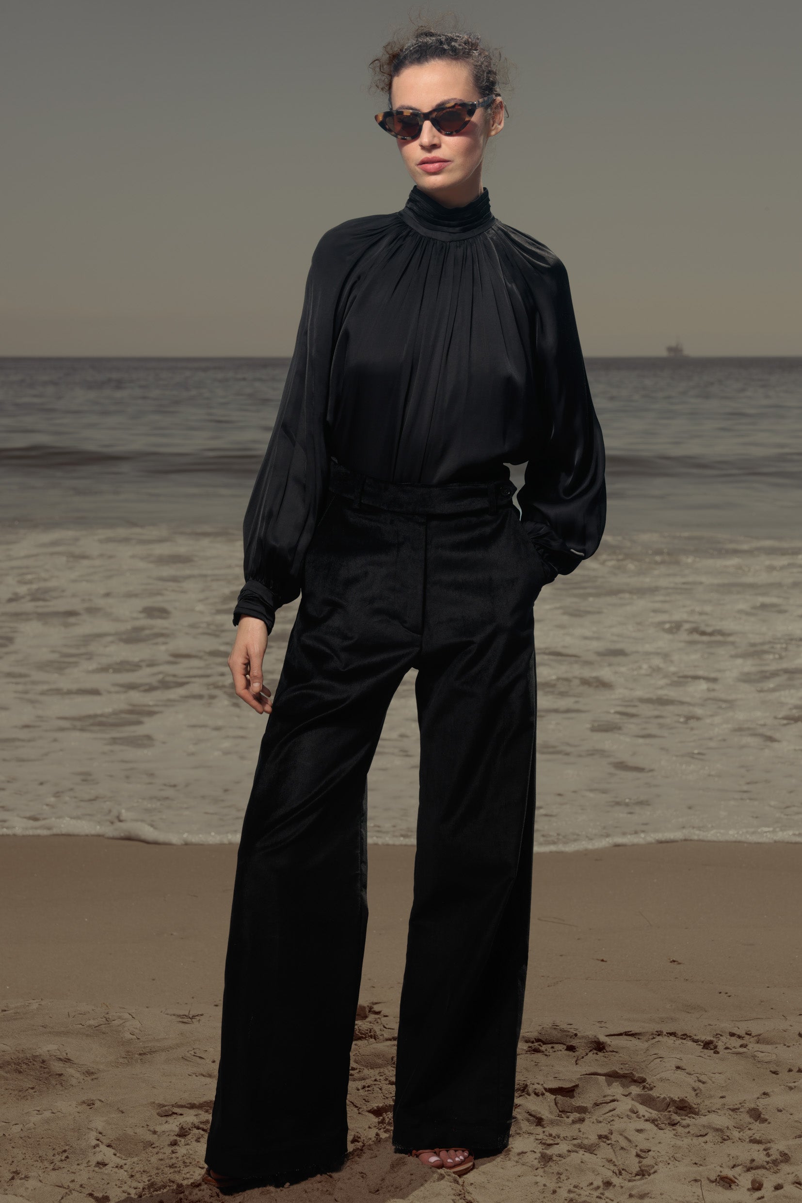 Alix Pant - Noir Velvet - Heidi Merrick