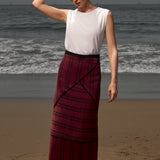 Geometry Skirt - Burgundy Moroccan Stripe