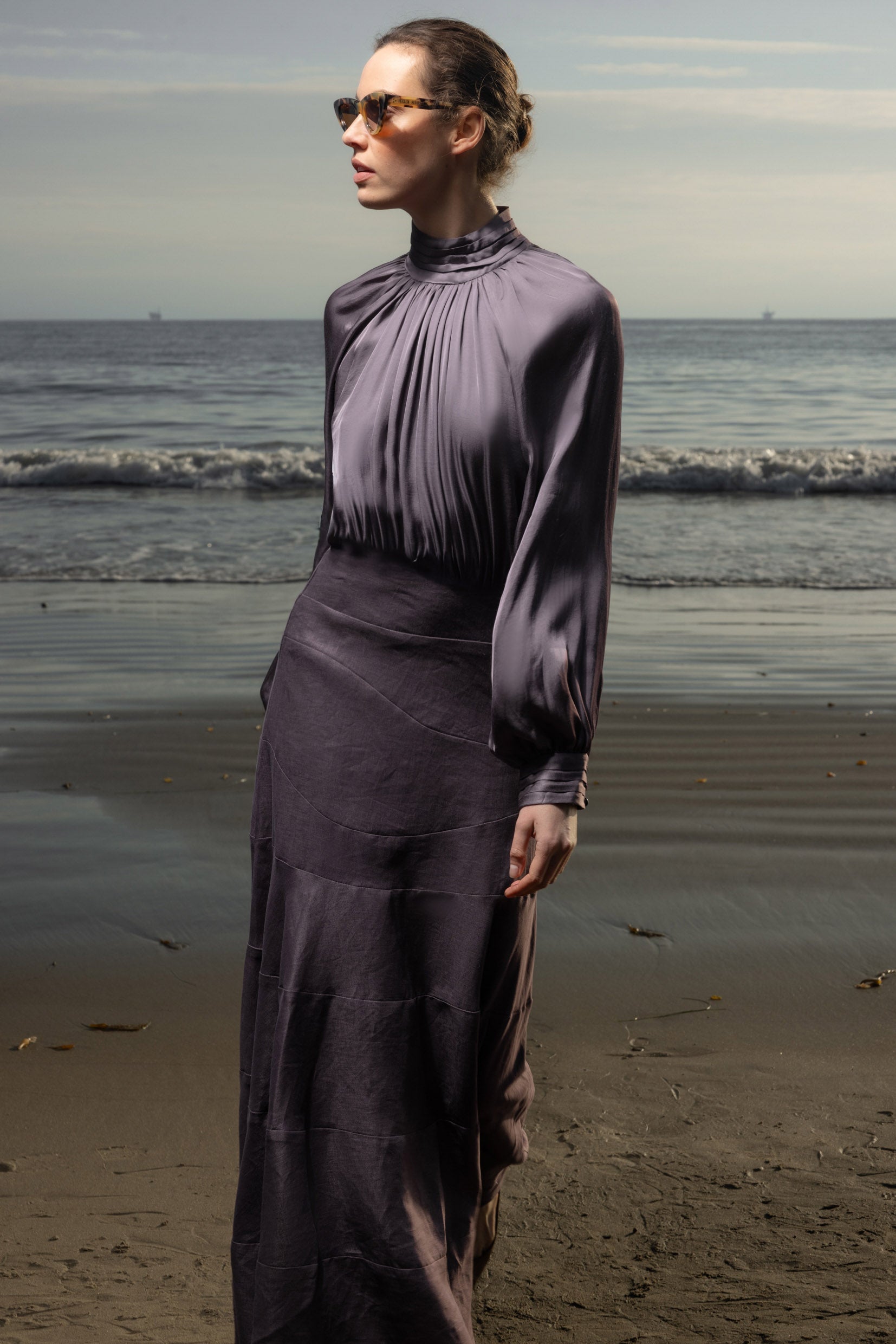 Gale Skirt - Lavender Linen - Heidi Merrick