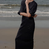 Fauna Dress - Black Linen - Heidi Merrick