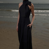 Ginger Dress - Noir Silk & Hemp - Heidi Merrick