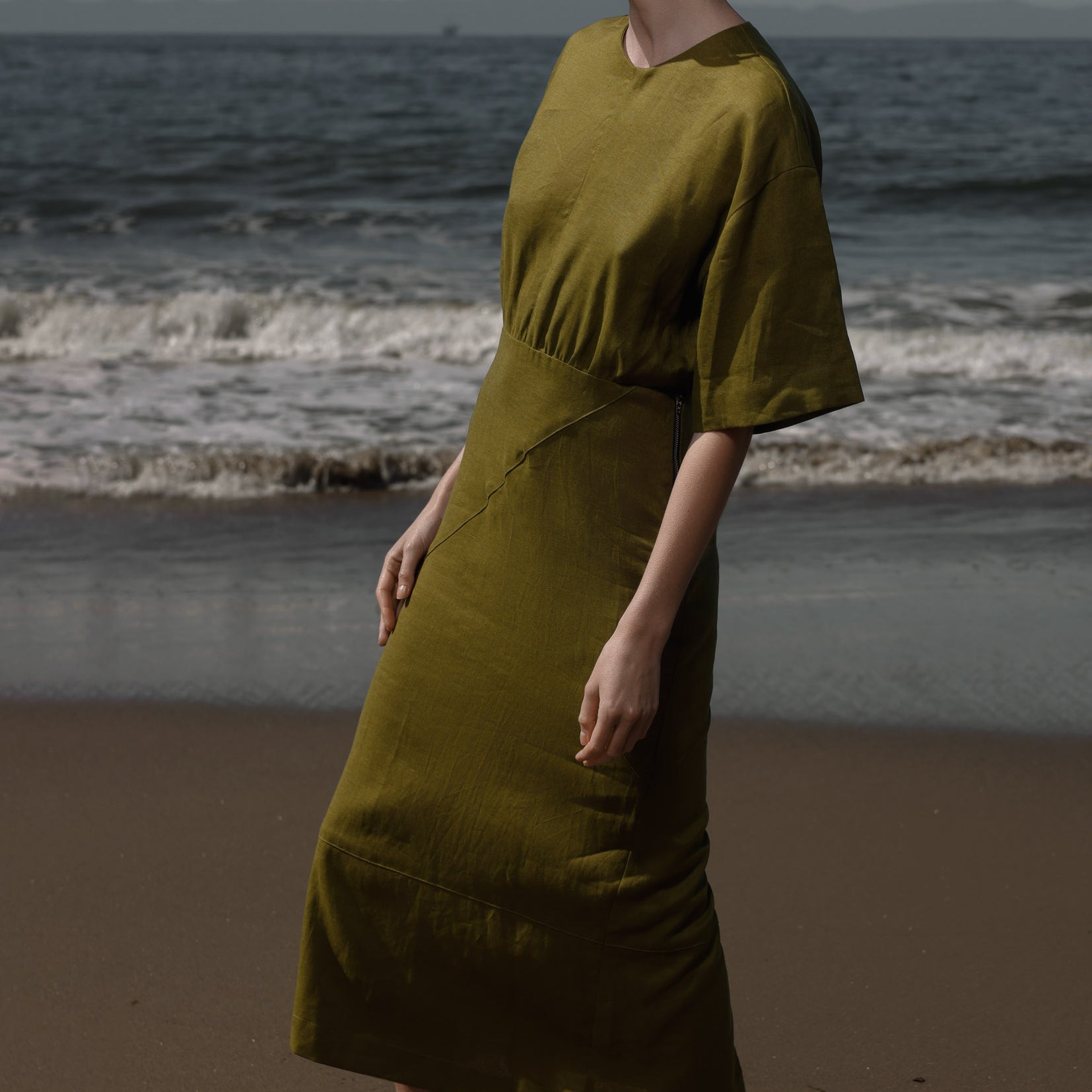 Fauna Dress - Black Linen - Heidi Merrick