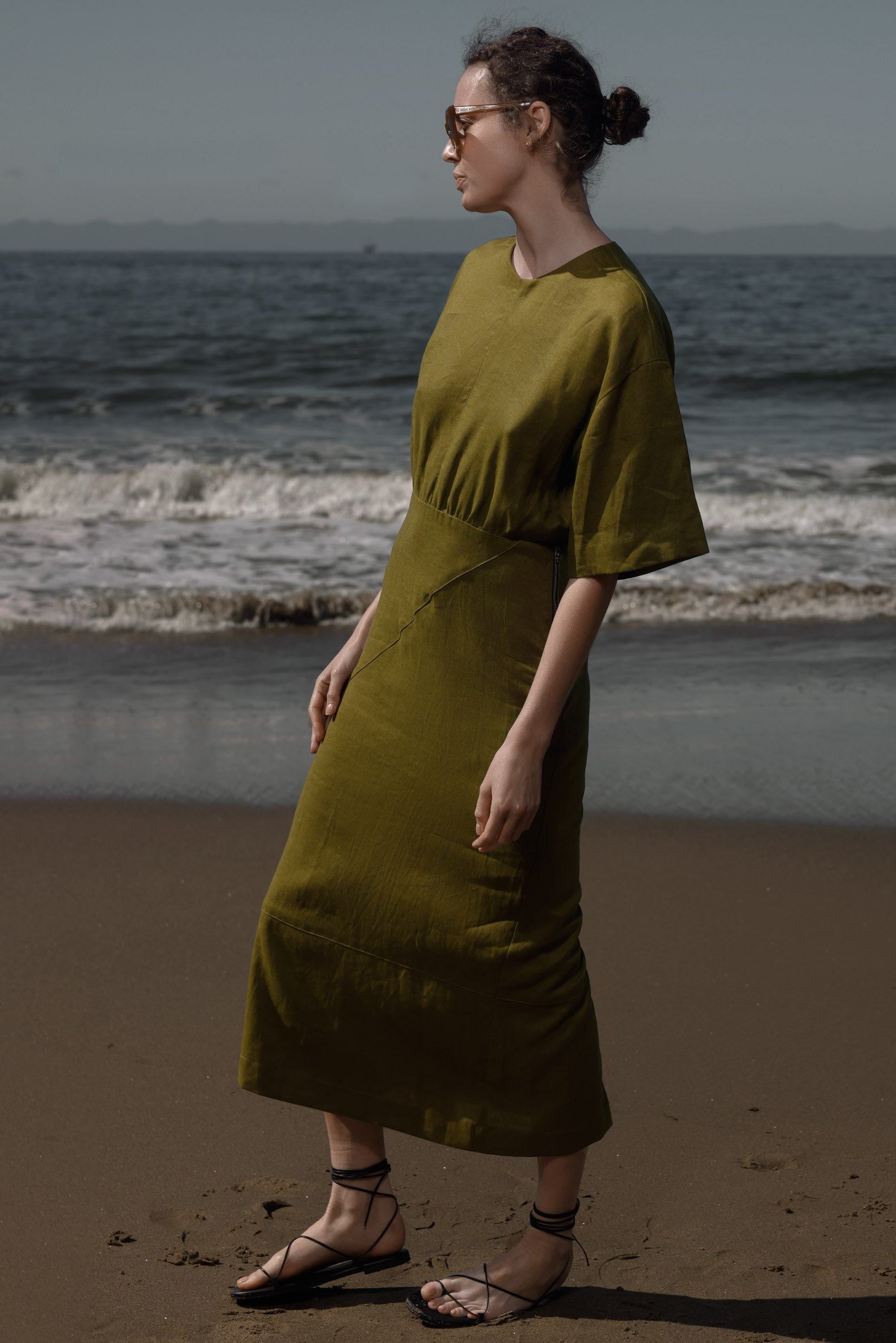 Fauna Dress - Black Linen - Heidi Merrick