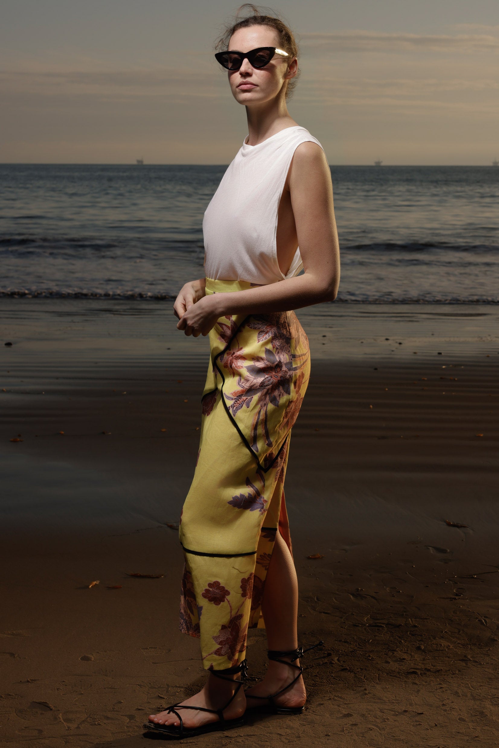 Geometry Skirt - Yellow Batik - Heidi Merrick