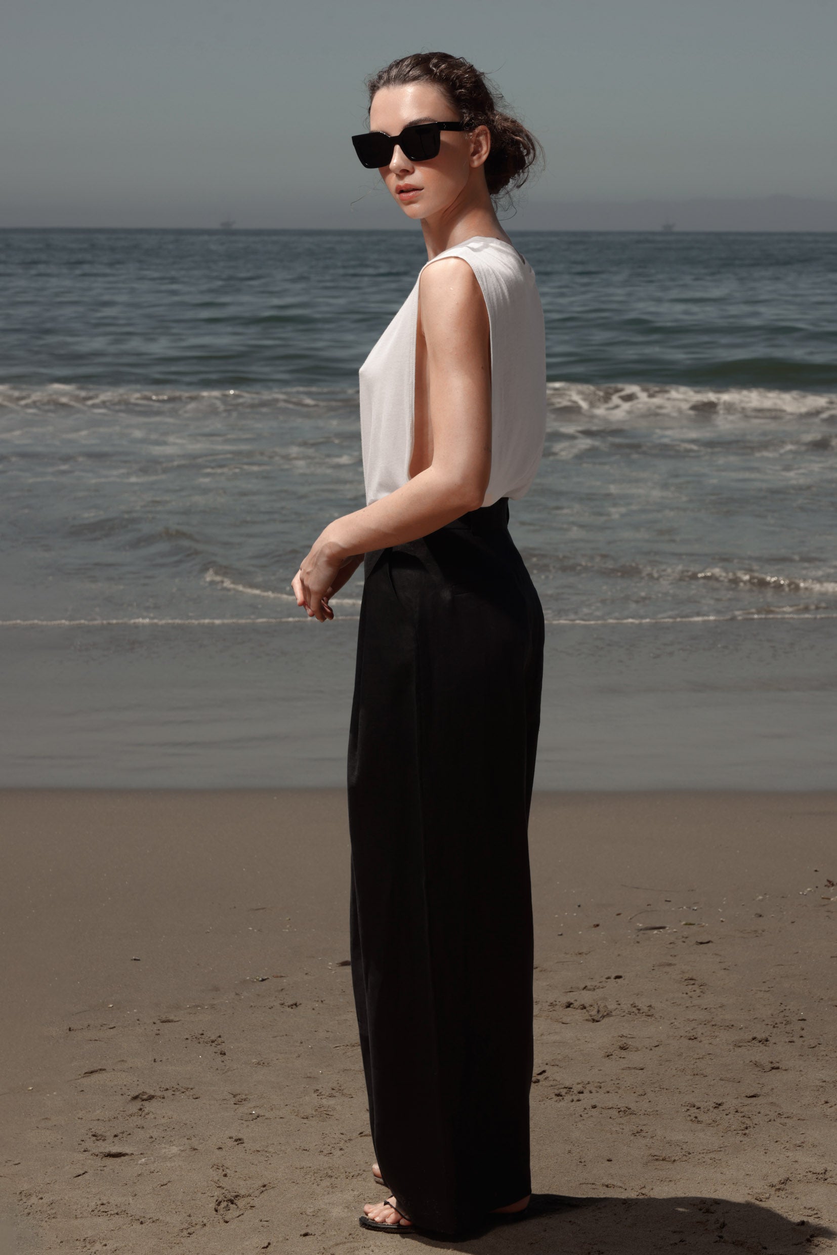 Chaplin Pant - Black Linen - Heidi Merrick