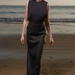 Geometry Skirt - Black Linen - Heidi Merrick