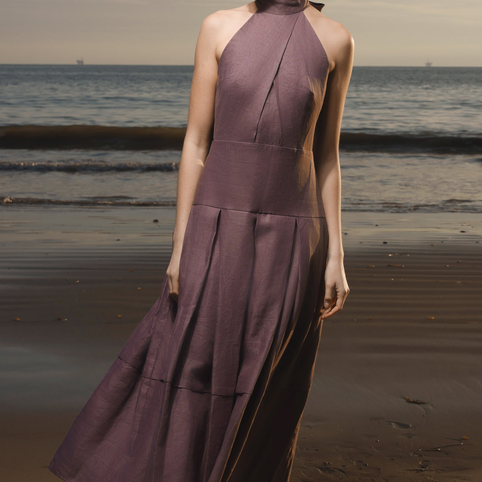 Nysa Dress - Lavender Linen - Heidi Merrick