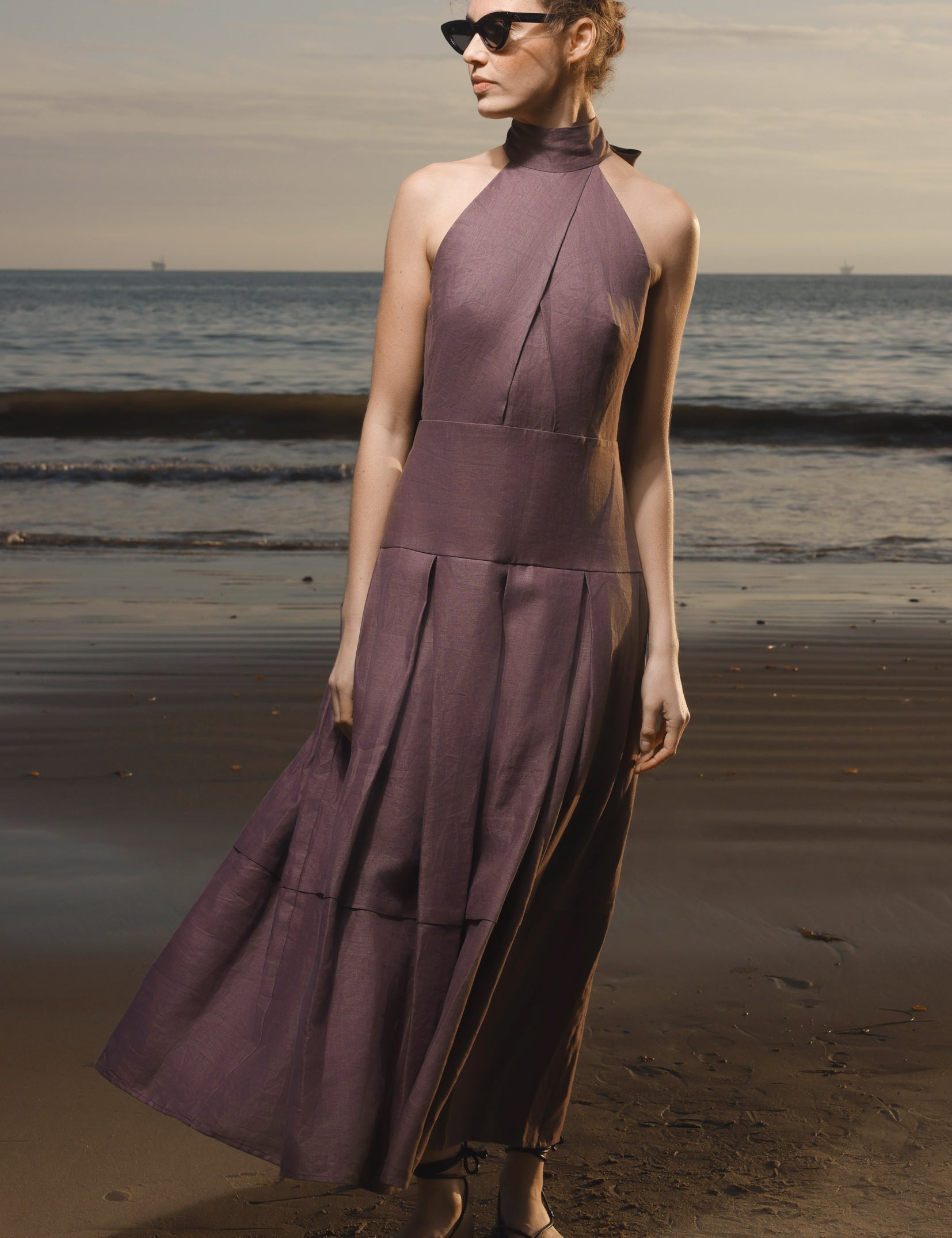 Nysa Dress - Lavender Linen - Heidi Merrick