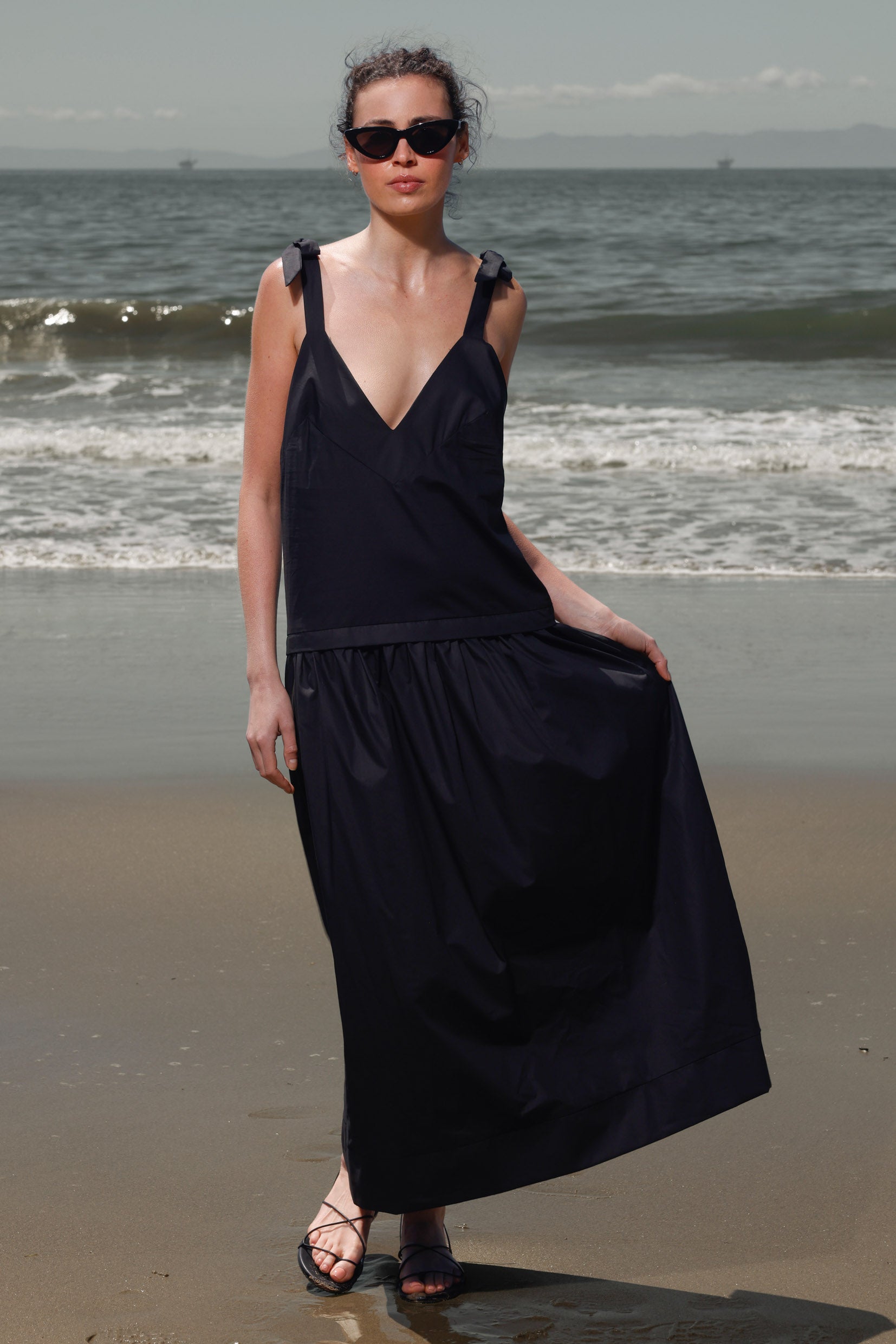 Ballerine Dress - Black Shirting - Heidi Merrick