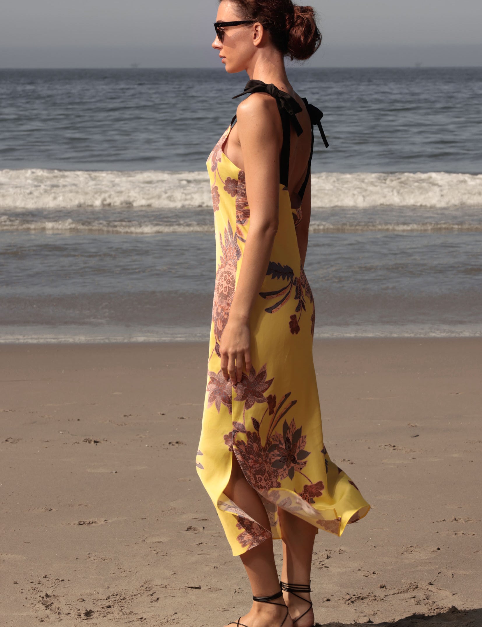 Marion Slip Dress - Yellow Batik