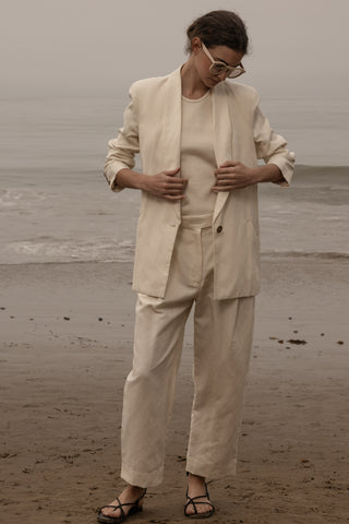 Baptise Pant - Ivory Silk & Hemp