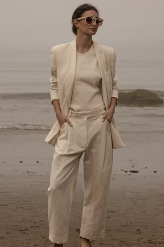 Baptise Pant - Ivory Silk & Hemp