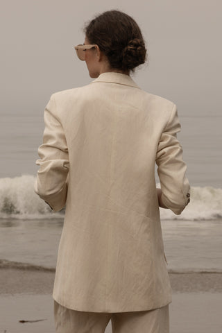 Zelda Blazer - Ivory Silk & Hemp