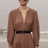 Barcelona Dress - Sable Gauze - Heidi Merrick