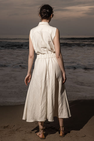 Rosie Dress - Ivory Silk & Hemp - Heidi Merrick