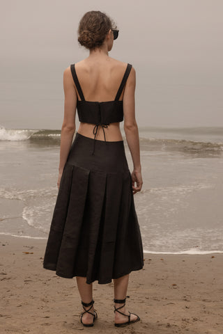 Contessa Skirt - Noir Silk & Hemp