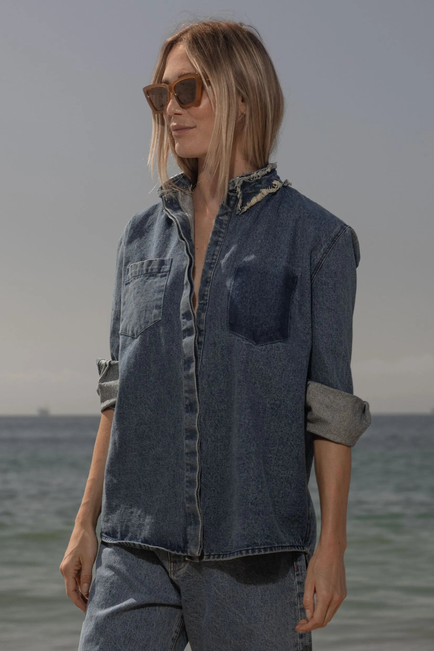 Lisi Top - Denim - Heidi Merrick