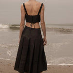 Contessa Skirt - Noir Silk & Hemp - Heidi Merrick