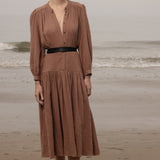 Barcelona Dress - Sable Gauze - Heidi Merrick