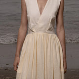 Corsica Dress - Ivory Tissue Linen - Heidi Merrick