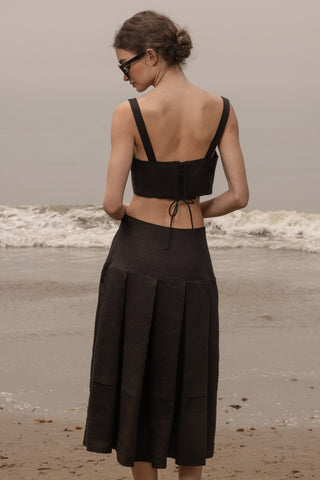 Contessa Skirt - Noir Silk & Hemp