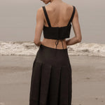 Contessa Skirt - Noir Silk & Hemp - Heidi Merrick